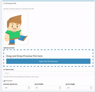 Display animated previews